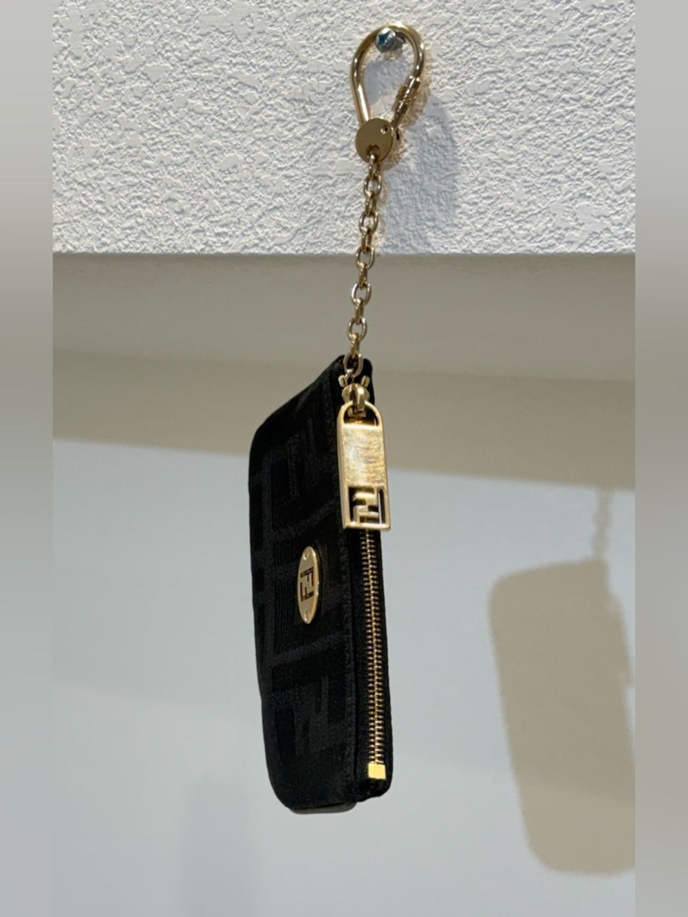 Authentic Fendi Zucca Canvas Key Coin Case Pouch Black - Picture 4 of 15